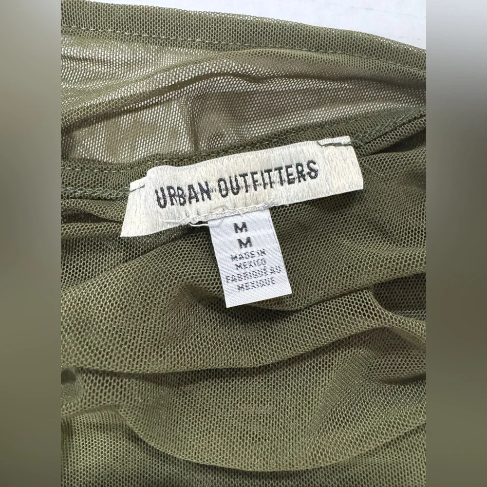 Urban Outfitters Olive Mesh Long Sleeve Blouse NWOT Sz M - Picture 6 of 14